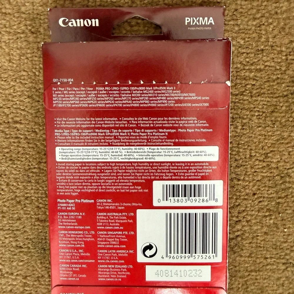 Canon Pro Platinum Photo Paper - Red